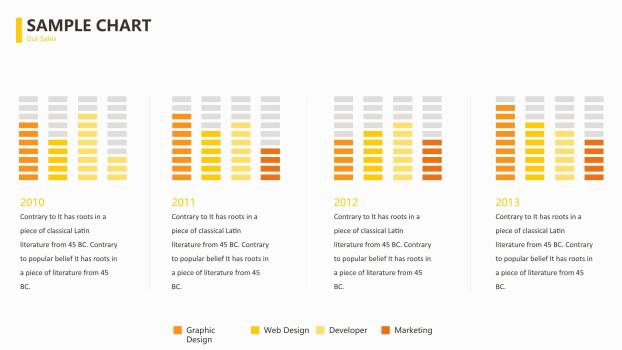 黄色数据关系PPT图表模板8