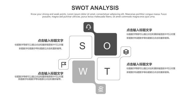 灰色SWOT分析图表8