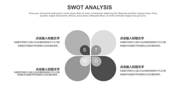 灰色SWOT分析图表9