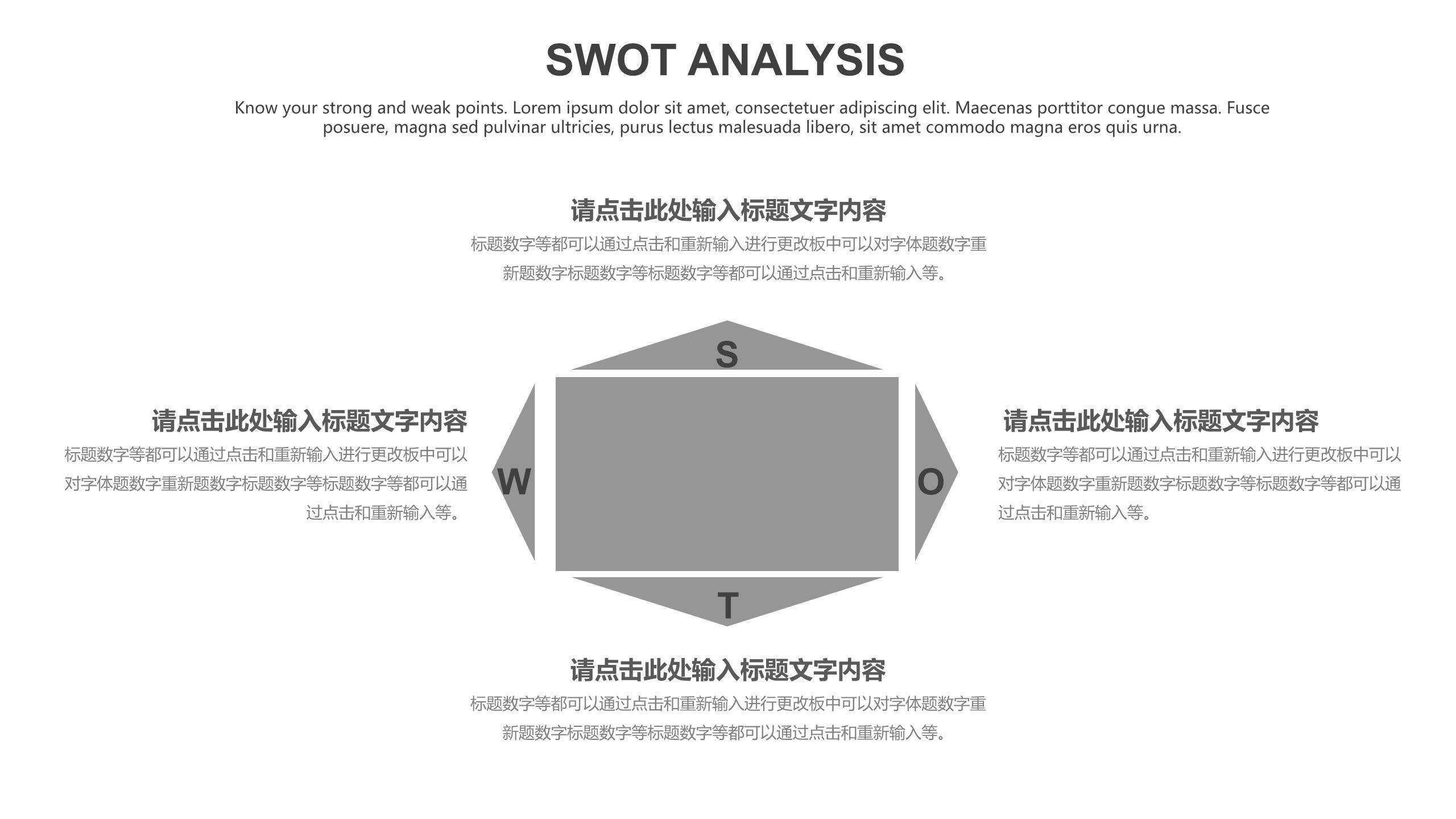灰色SWOT分析图表1