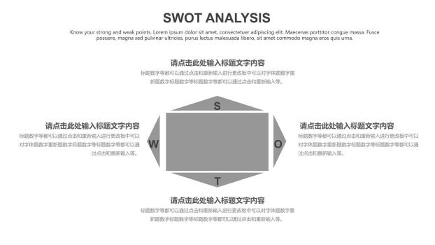 灰色SWOT分析图表1