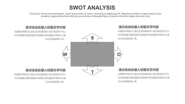 灰色SWOT分析图表4