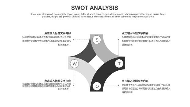 灰色SWOT分析图表6
