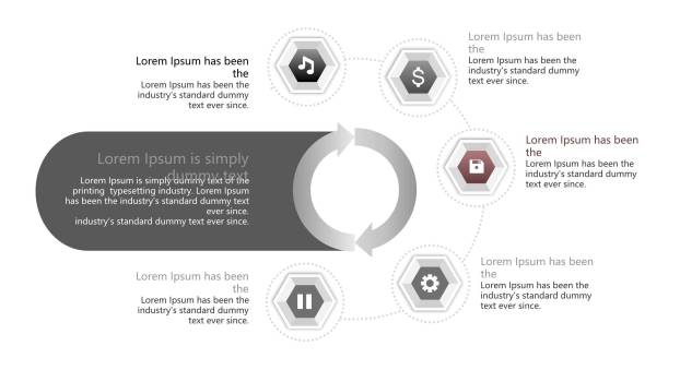 灰色雷达图PPT图表模板8