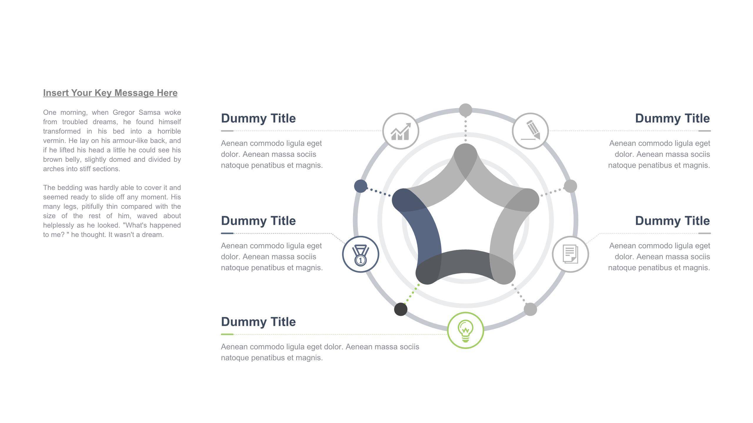 灰色雷达图PPT图表模板9