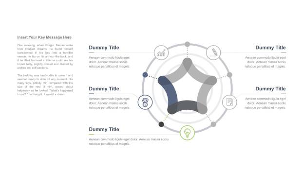 灰色雷达图PPT图表模板9
