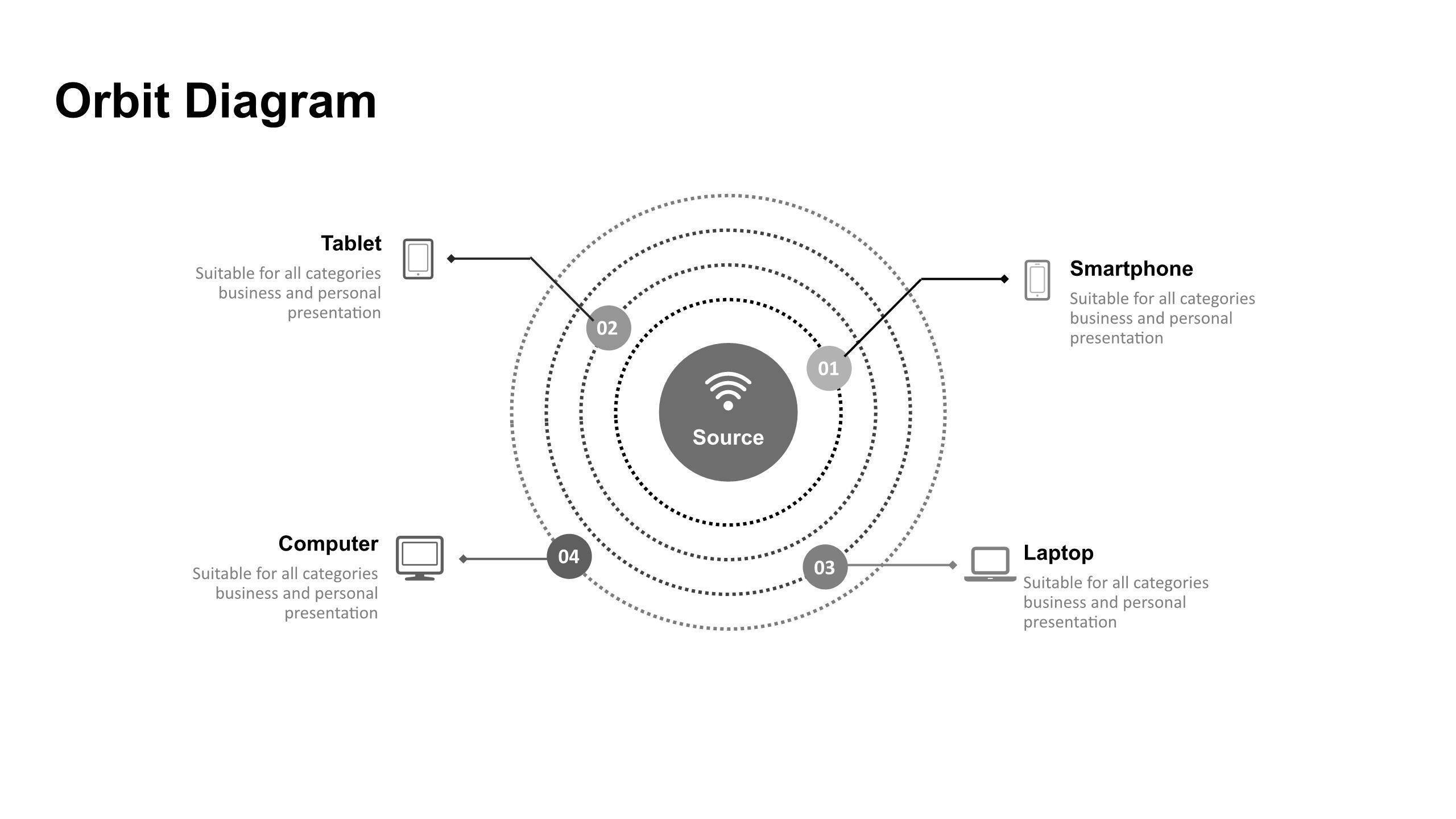 灰色雷达图PPT图表模板3