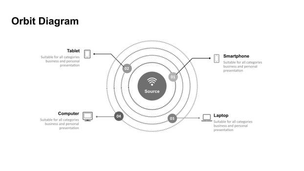 灰色雷达图PPT图表模板3