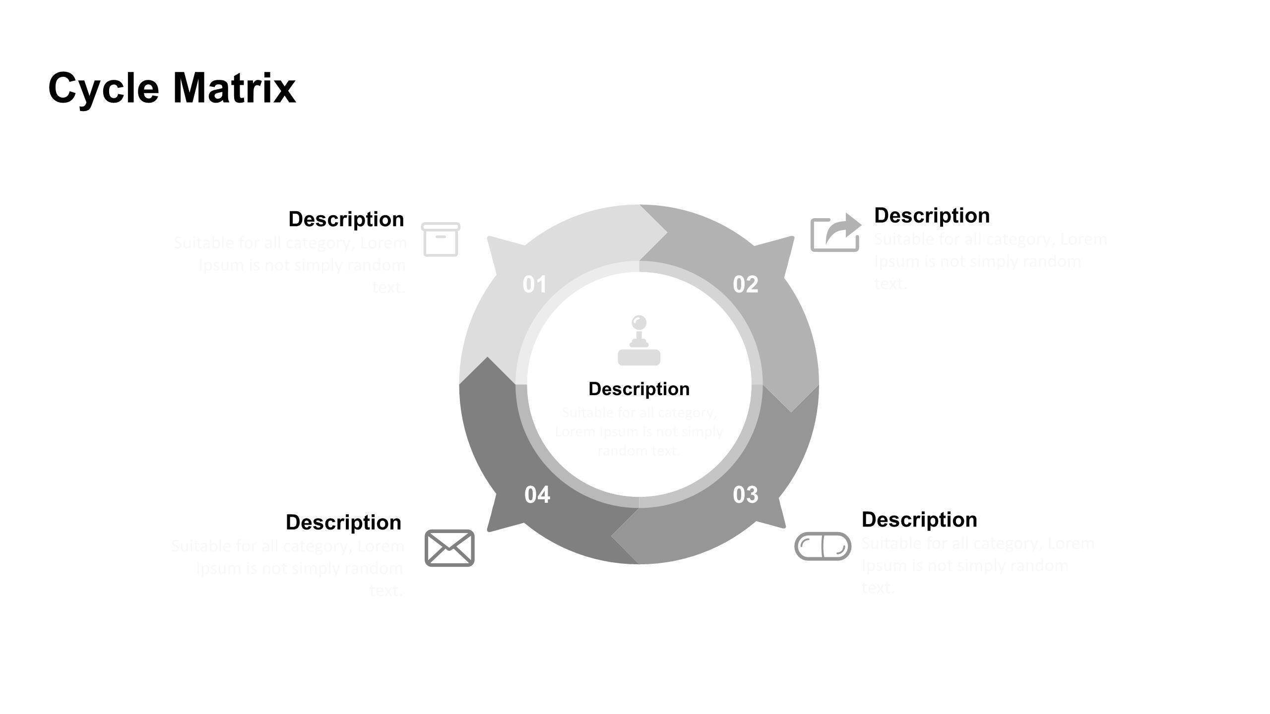 灰色雷达图PPT图表模板4