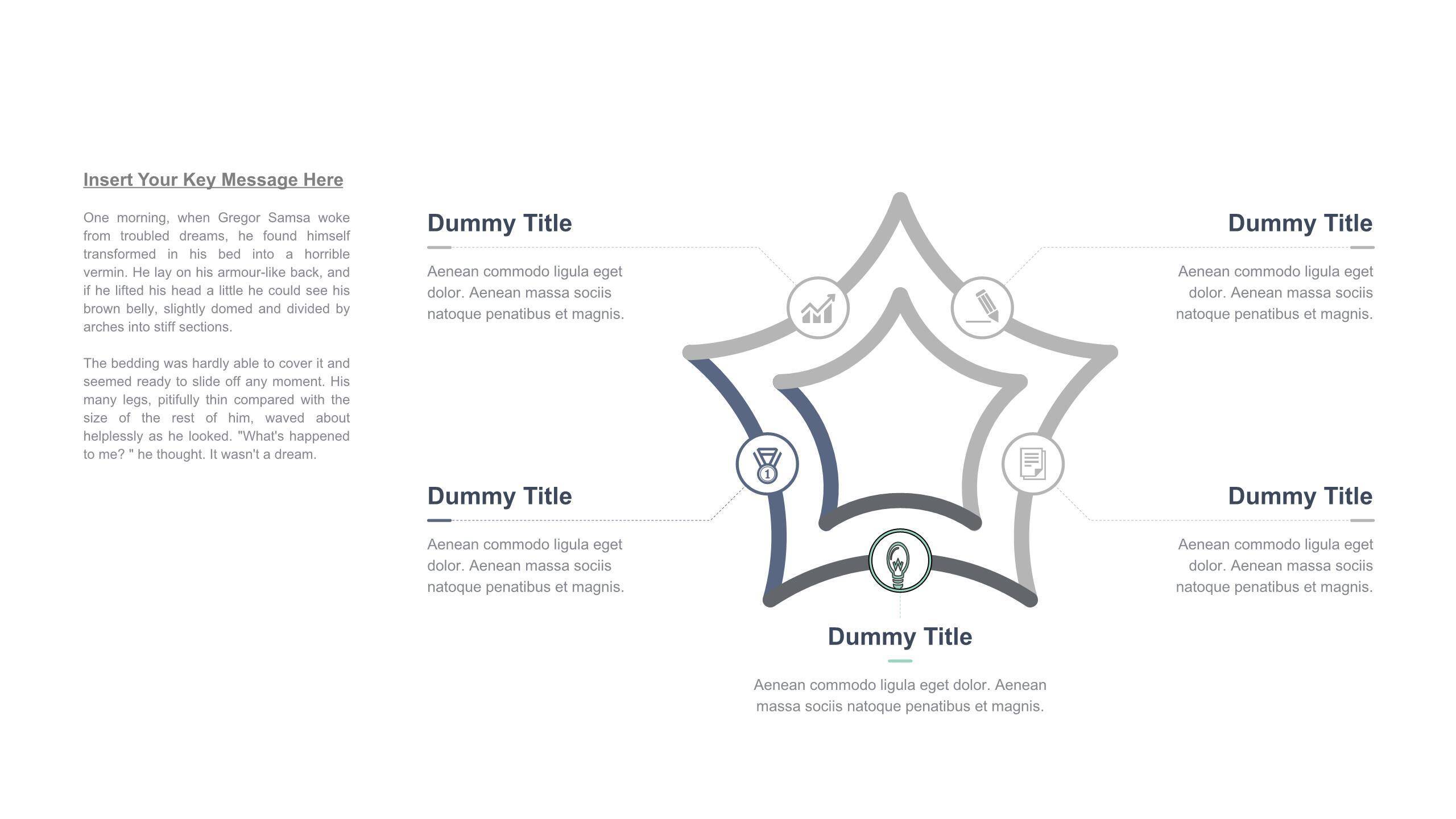 灰色雷达图PPT图表模板5