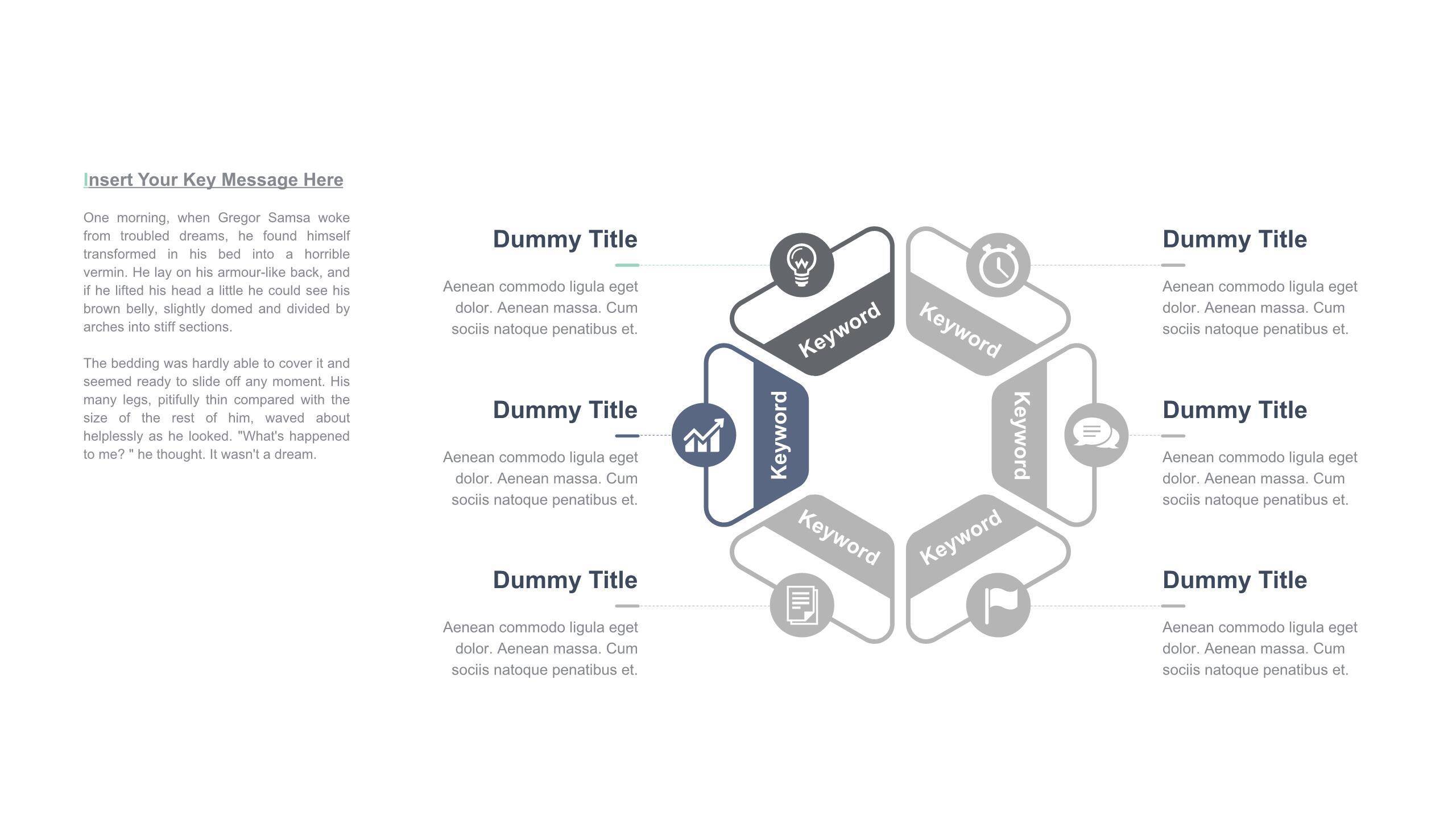 灰色雷达图PPT图表模板7