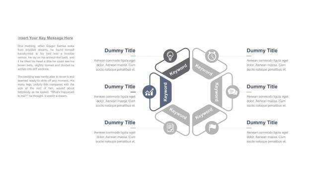 灰色雷达图PPT图表模板7