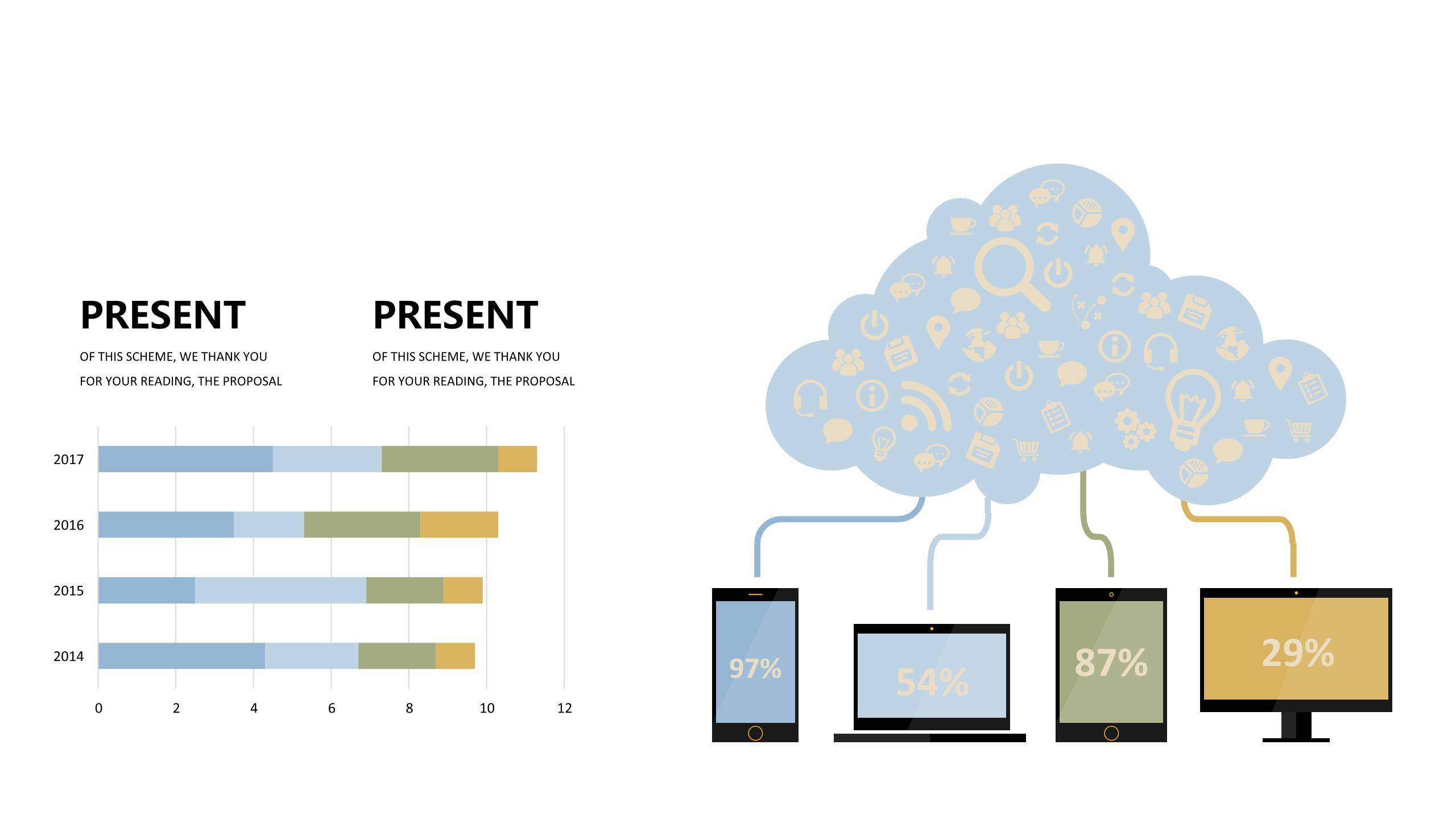 混色总分关系PPT图表模板5