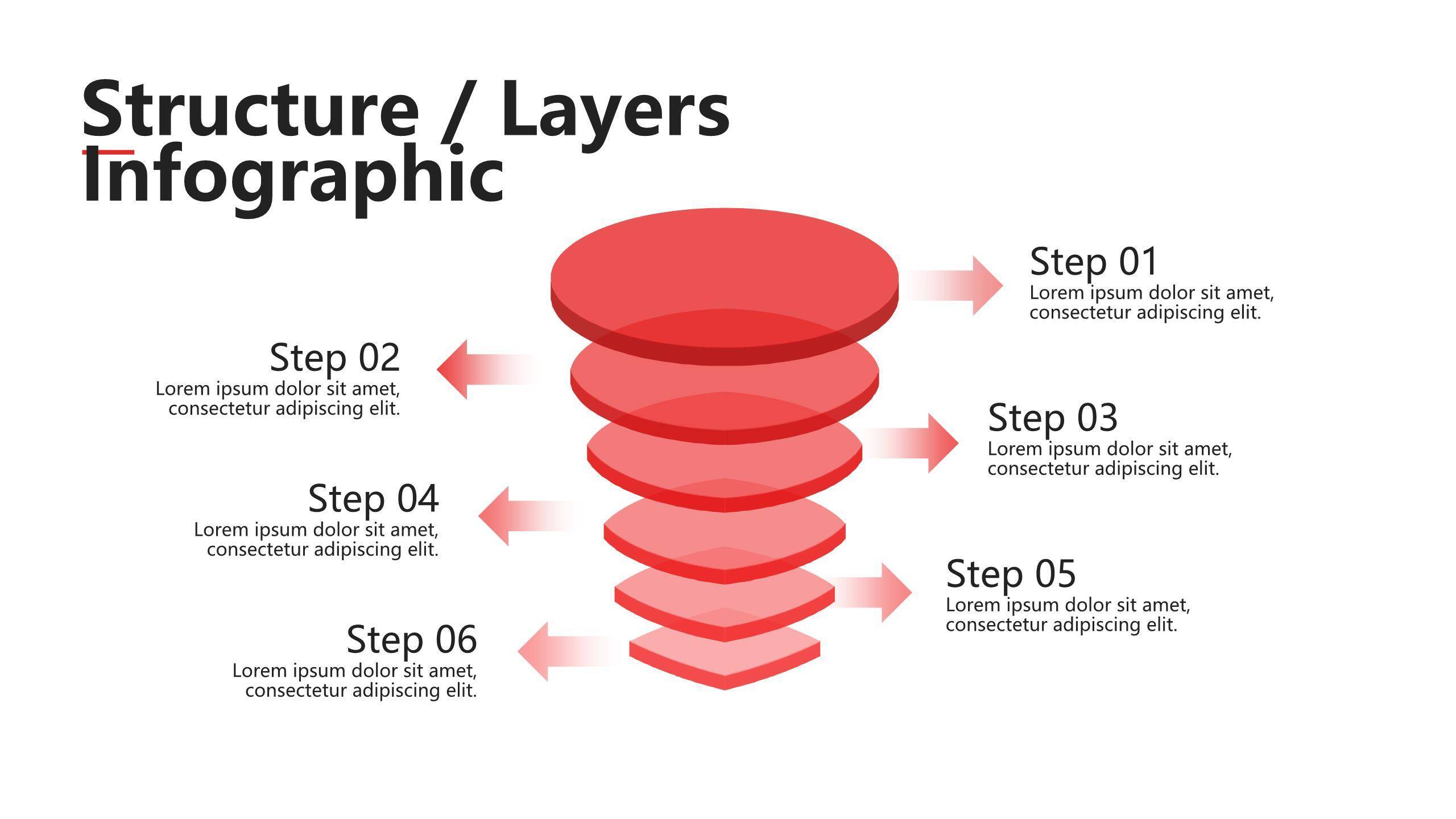 简洁红色数据分析模型PPT图表模板8