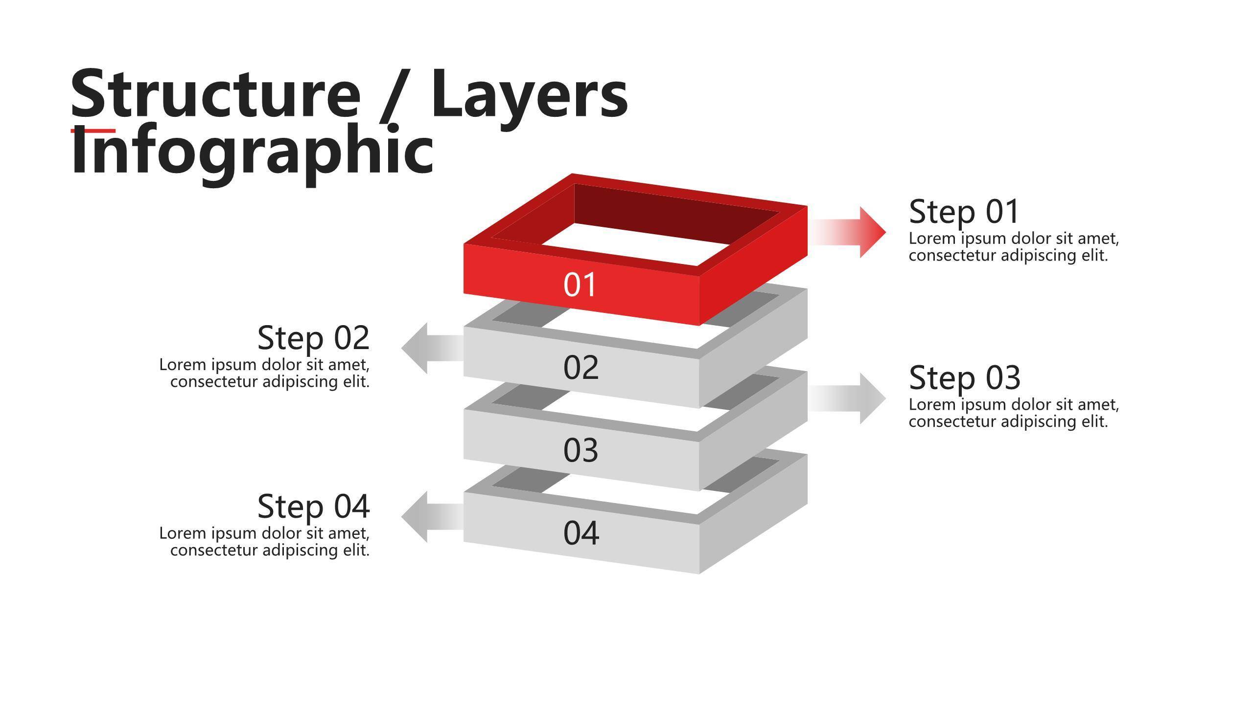 简洁红色数据分析模型PPT图表模板9