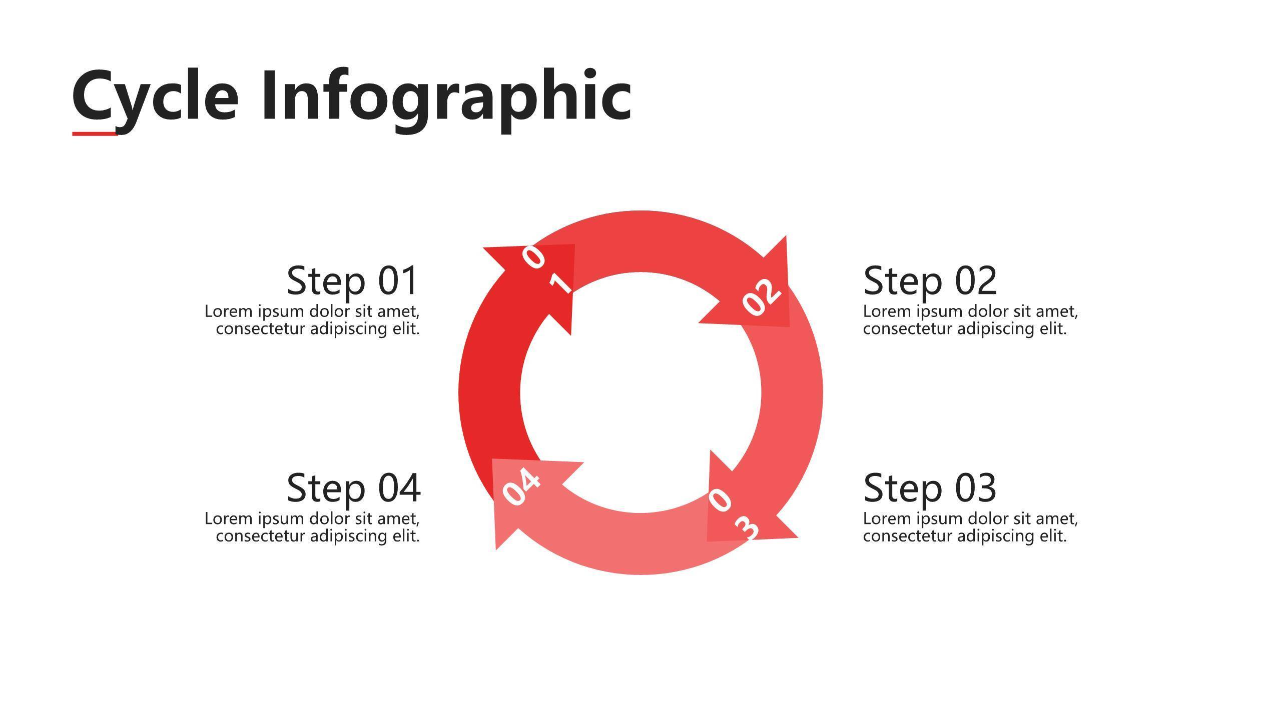 简洁红色数据分析模型PPT图表模板1