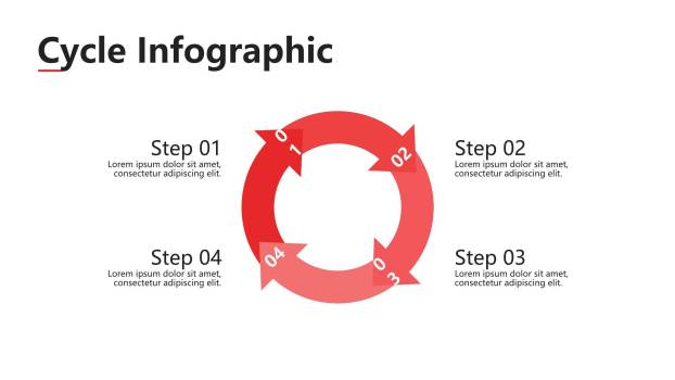 简洁红色数据分析模型PPT图表模板1