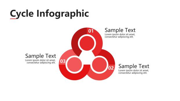 简洁红色数据分析模型PPT图表模板2