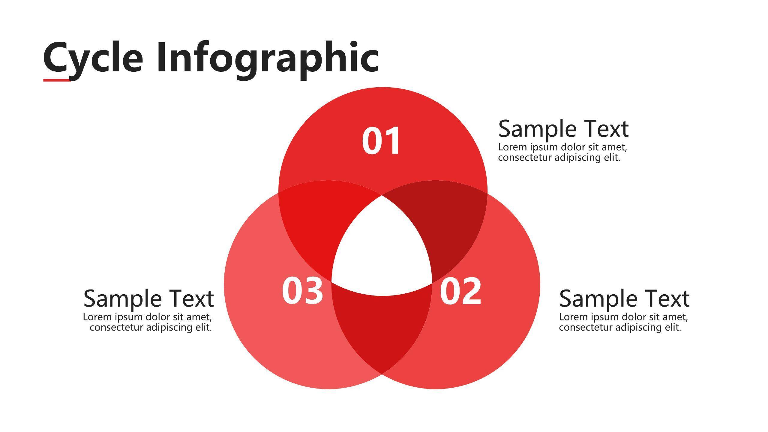 简洁红色数据分析模型PPT图表模板3