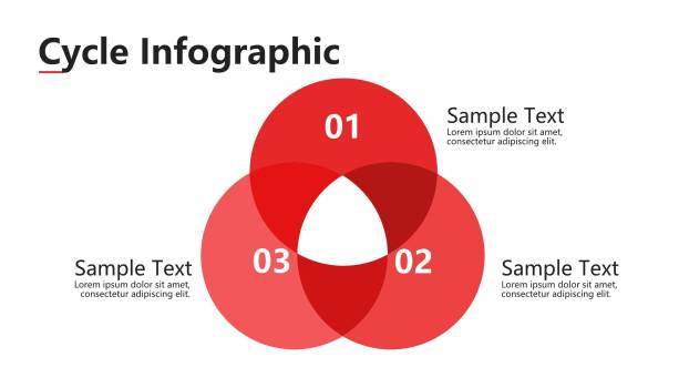 简洁红色数据分析模型PPT图表模板3