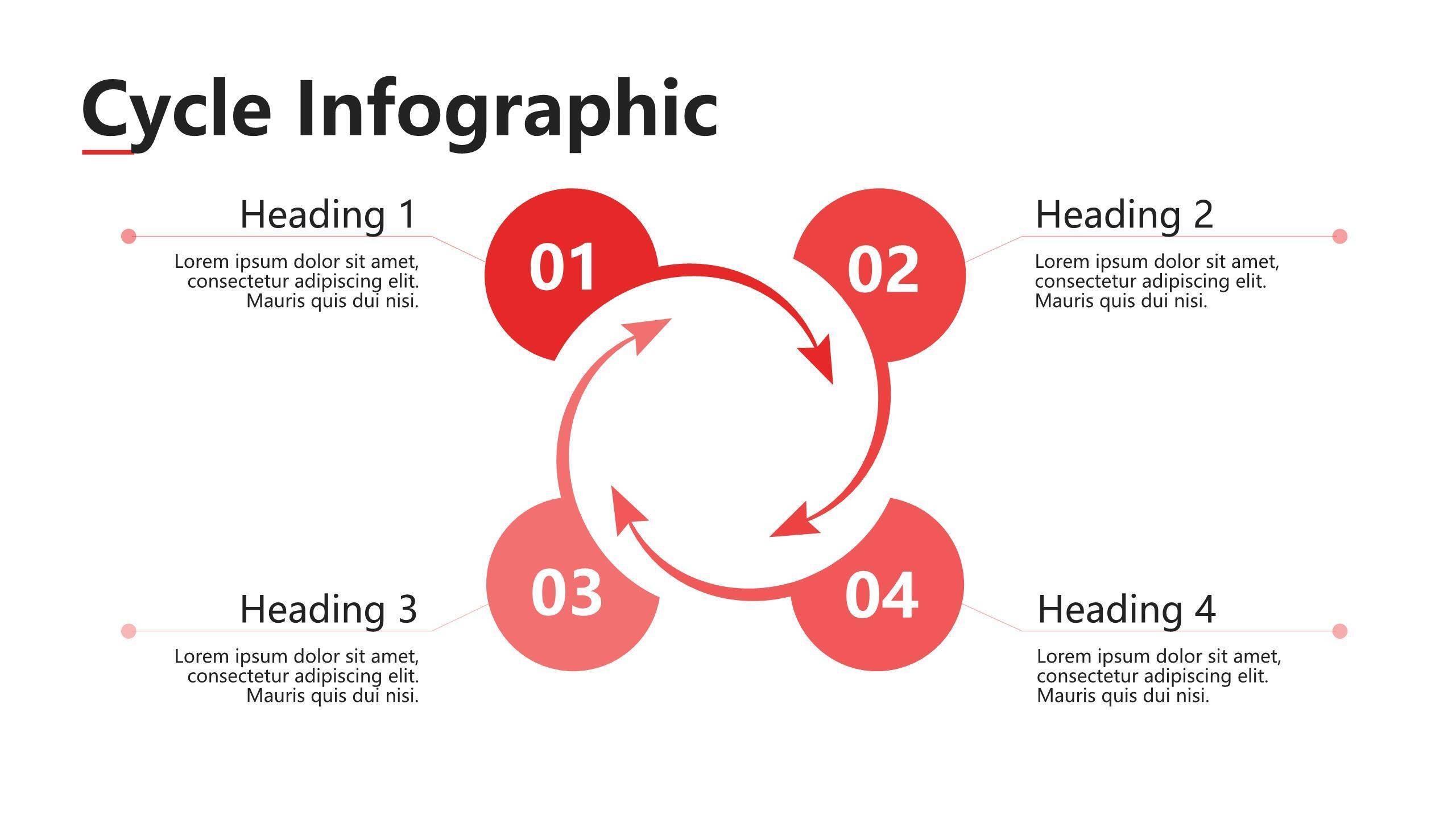 简洁红色数据分析模型PPT图表模板6