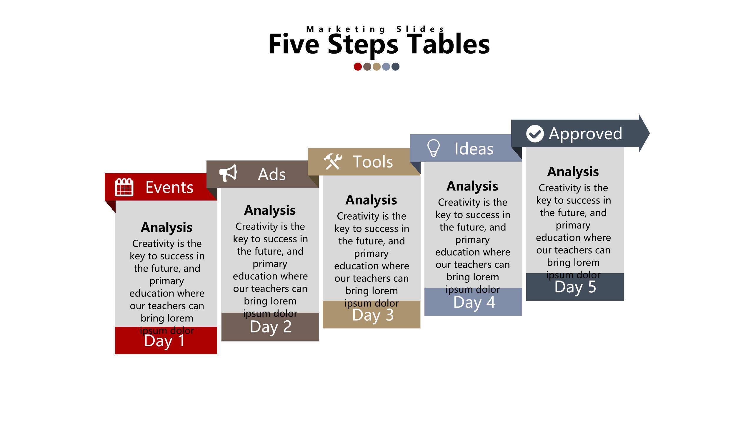 简约递进逻辑PPT图表模板1