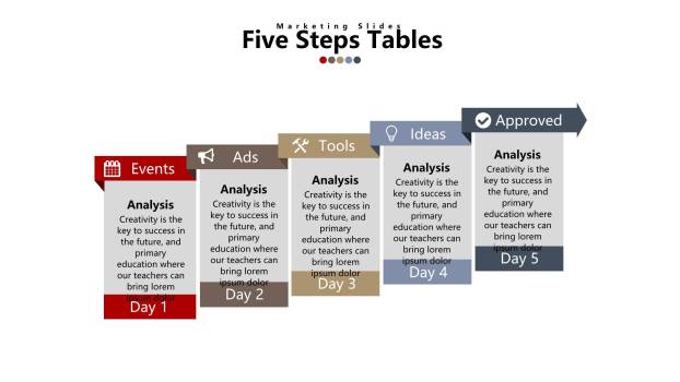 简约递进逻辑PPT图表模板1