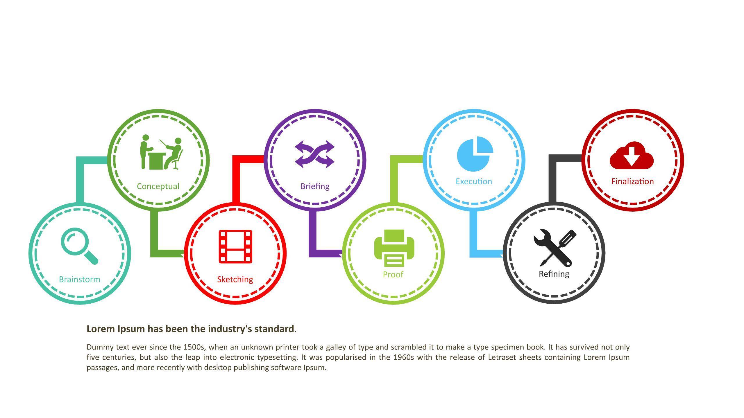 简约多彩并列关系PPT图表模板9