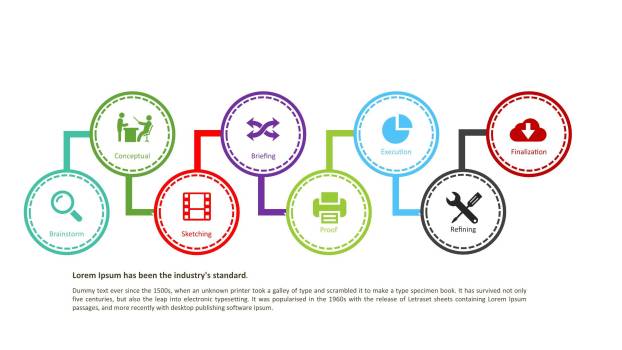 简约多彩并列关系PPT图表模板9