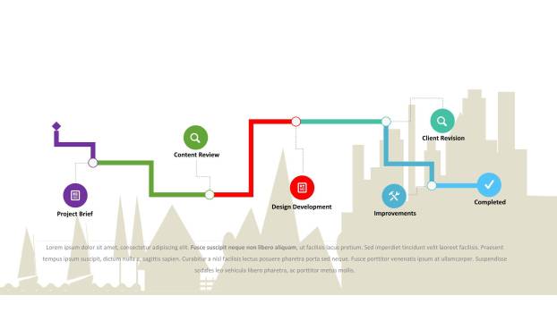 简约多彩并列关系PPT图表模板2