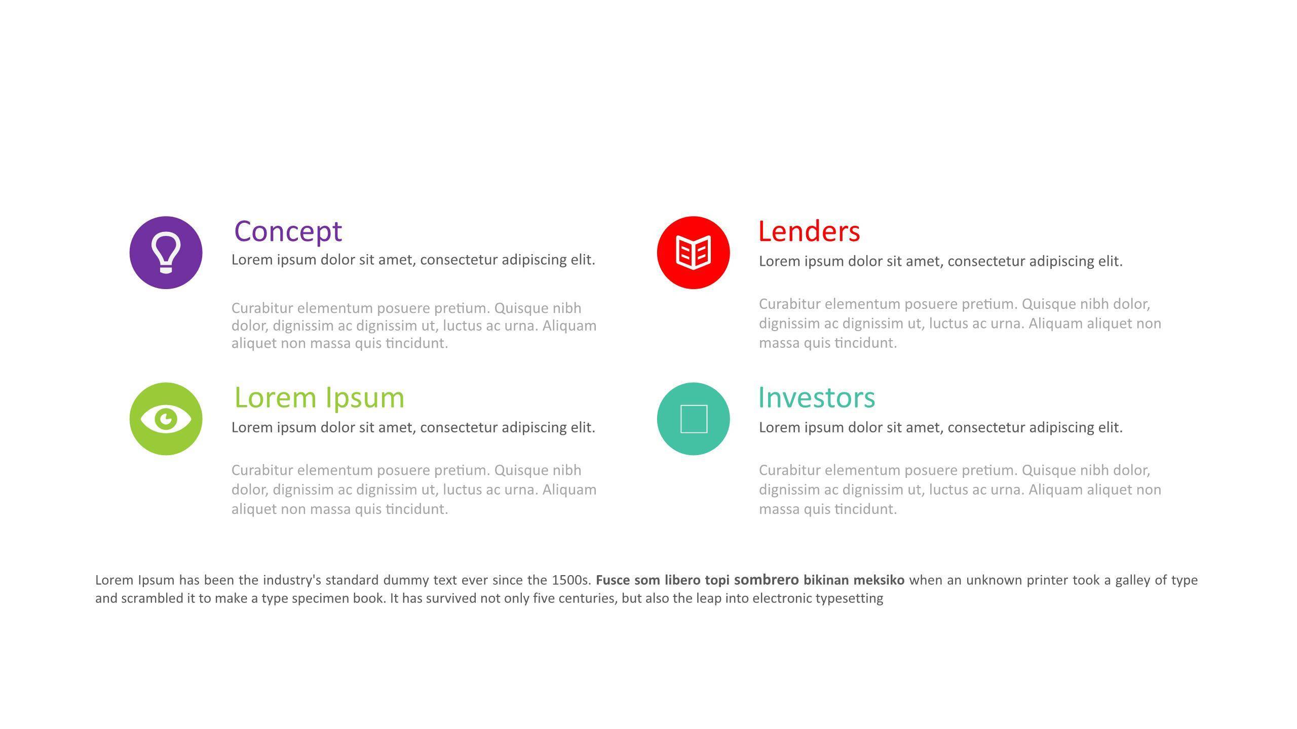 简约多彩并列关系PPT图表模板3
