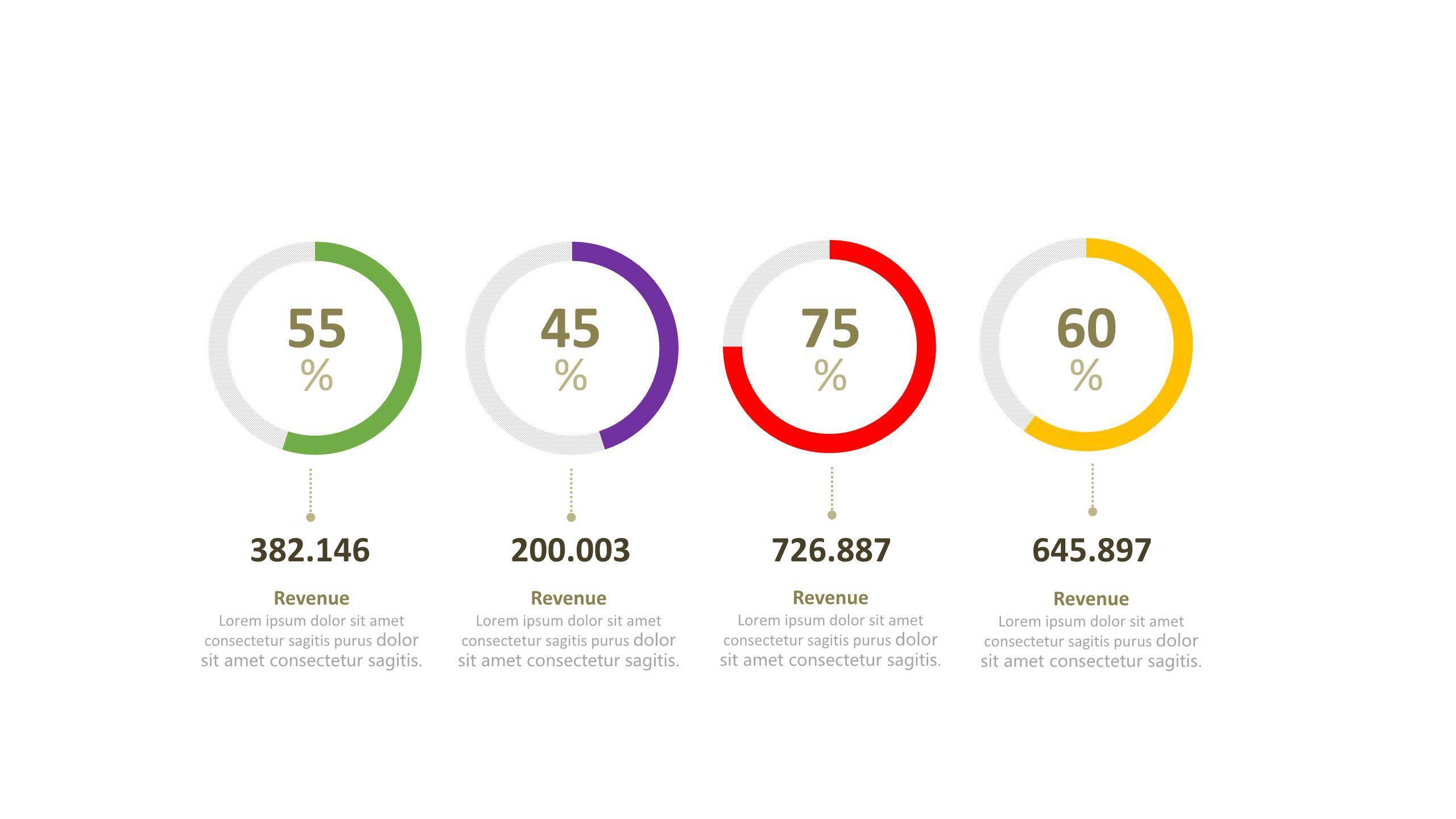 简约多彩并列关系PPT图表模板4