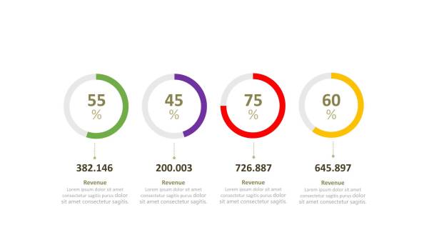 简约多彩并列关系PPT图表模板4