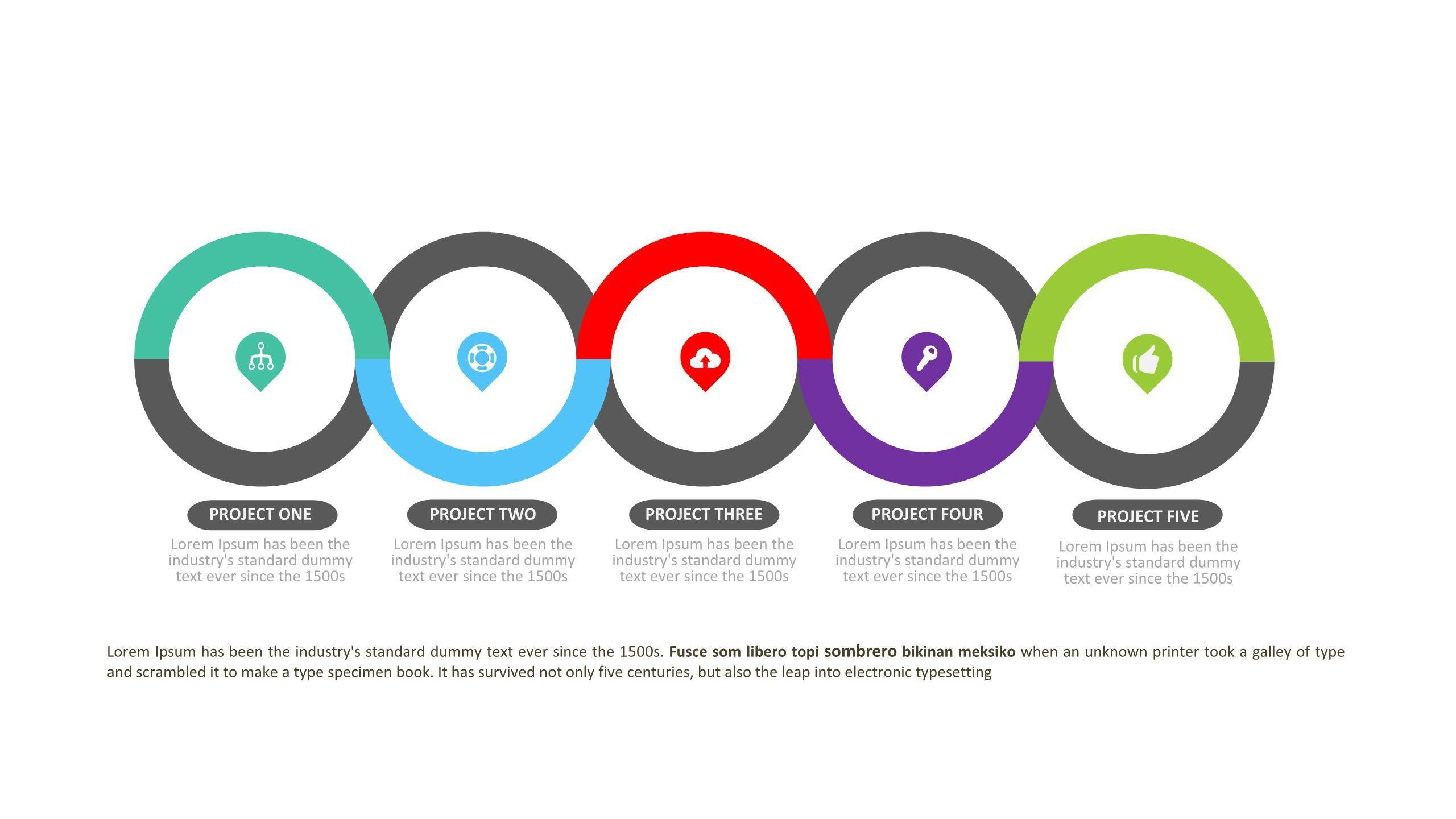 简约多彩并列关系PPT图表模板7