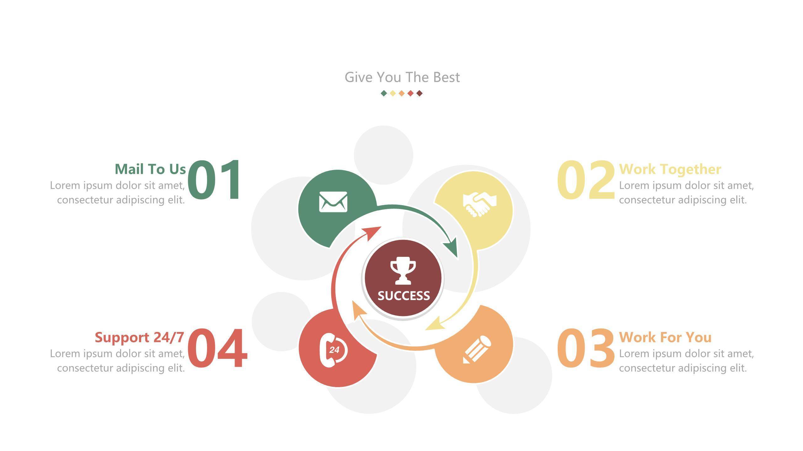 经典彩色饼状图PPT图表模板1