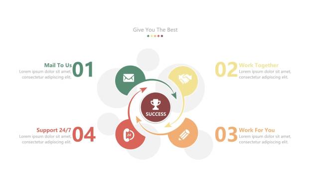 经典彩色饼状图PPT图表模板1