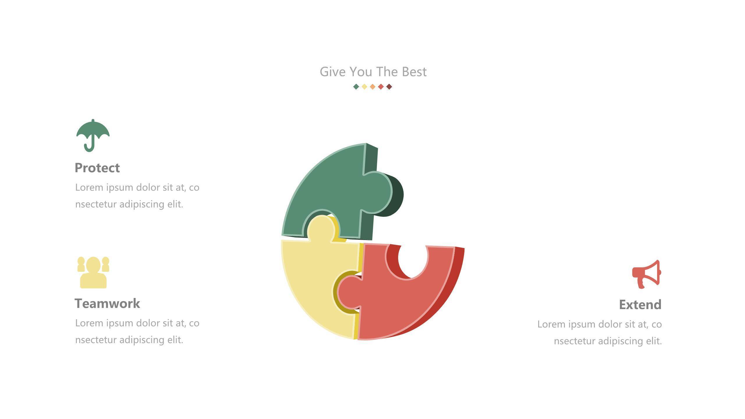 经典彩色饼状图PPT图表模板3