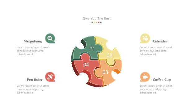 经典彩色饼状图PPT图表模板4