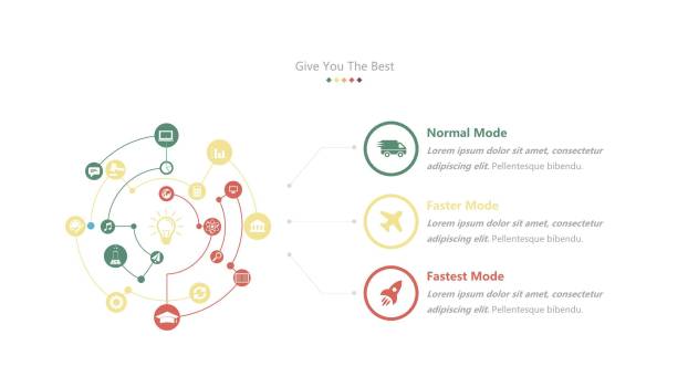 经典彩色饼状图PPT图表模板5