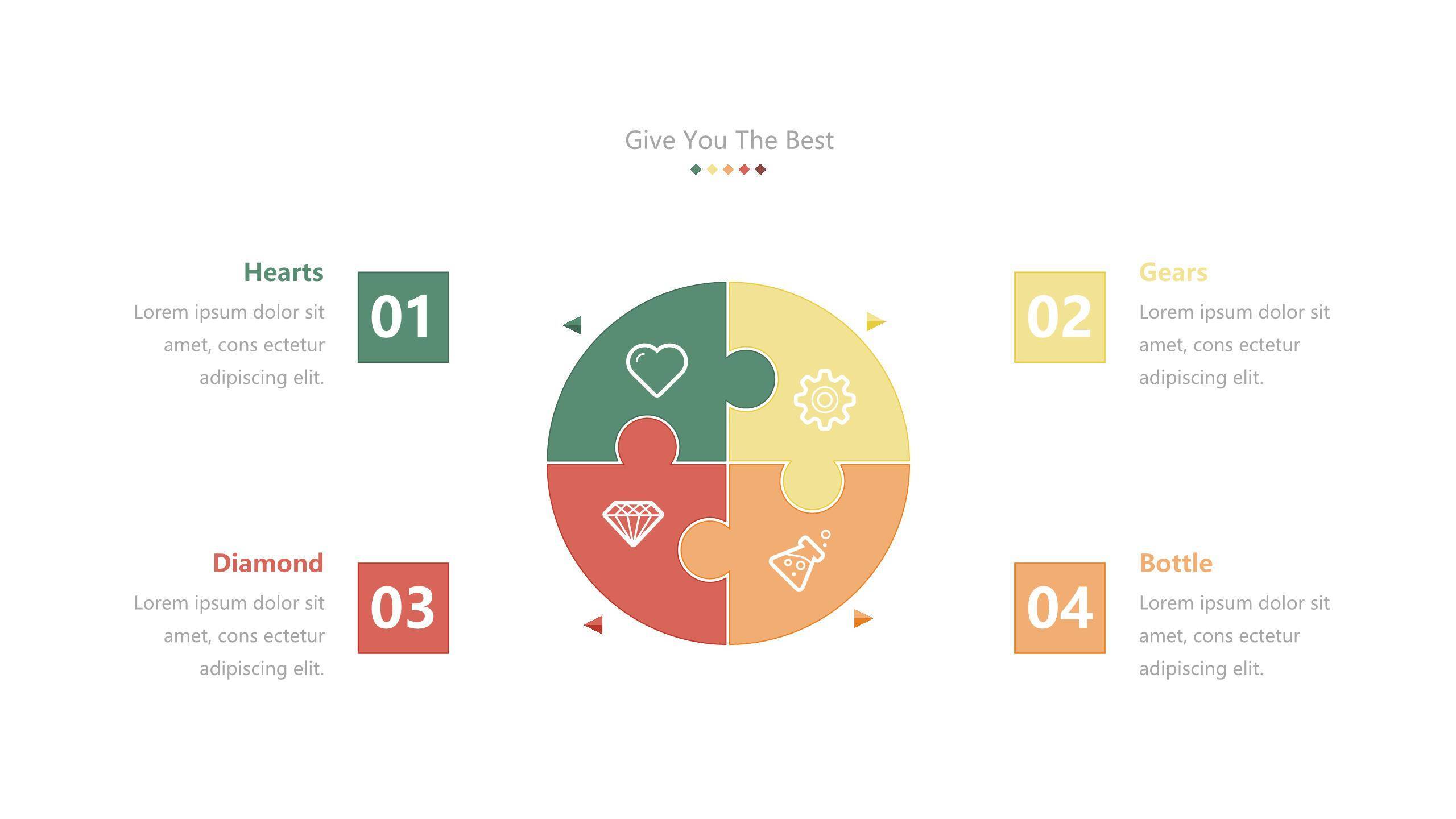 经典彩色饼状图PPT图表模板7