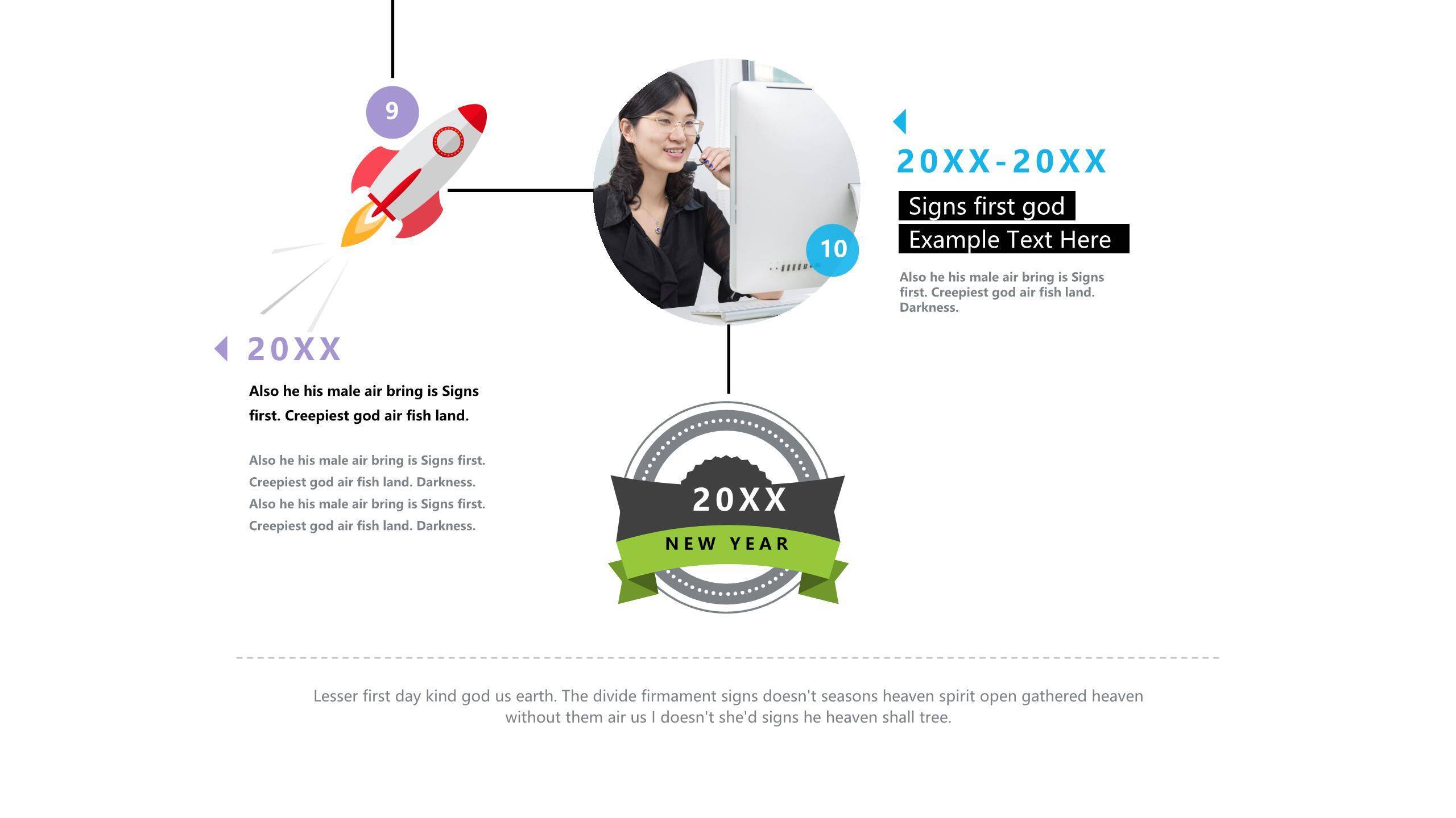 经典时间轴PPT图表模板1