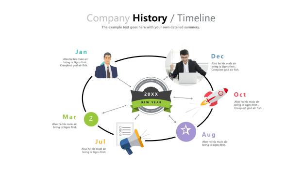 经典时间轴PPT图表模板2