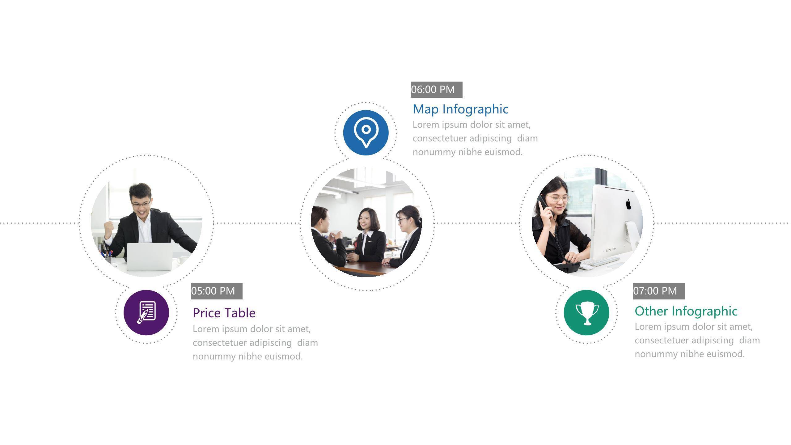 经典时间轴PPT图表模板4