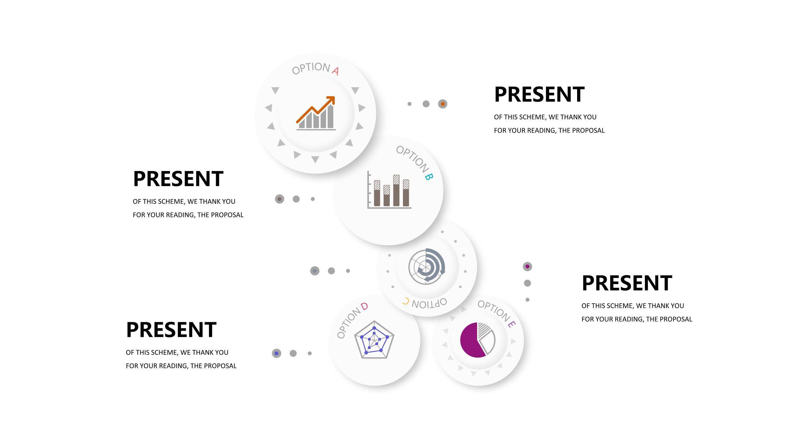 橘灰配色商务PPT图表模板PPT图表模板4