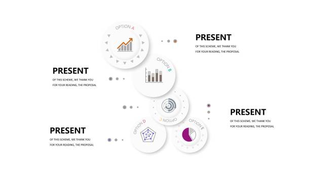 橘灰配色商务PPT图表模板PPT图表模板4