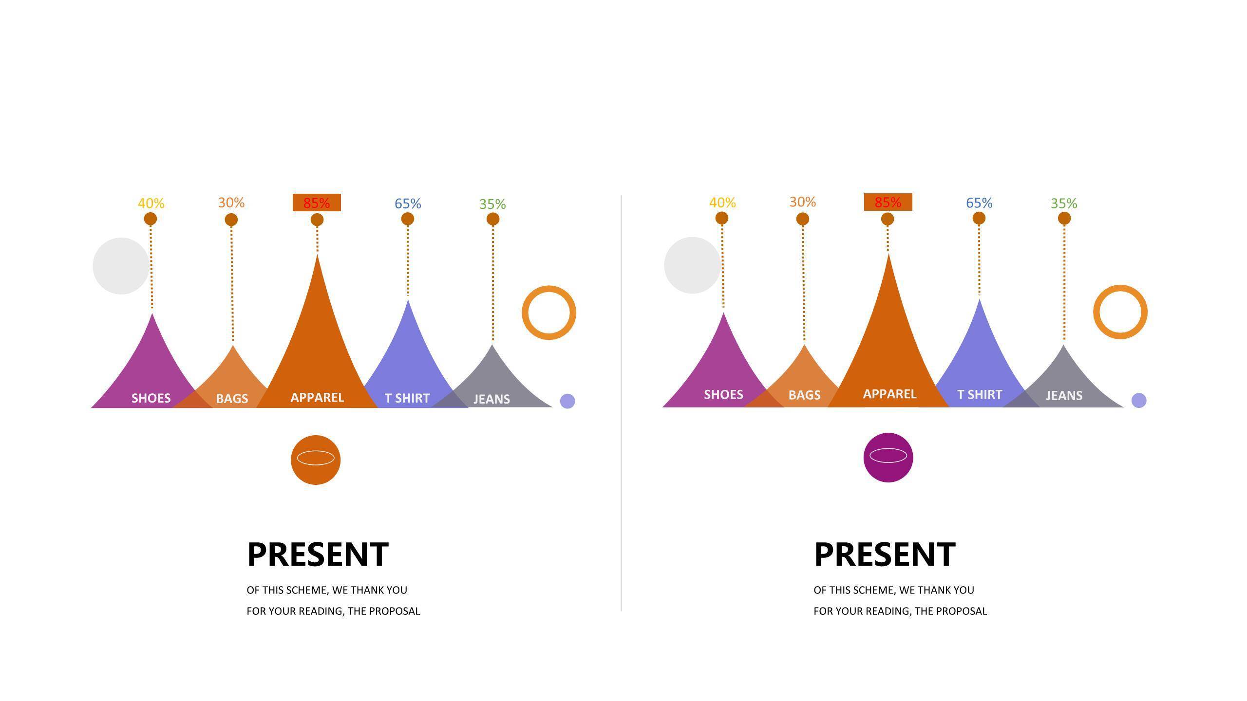 橘灰配色商务PPT图表模板PPT图表模板6