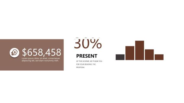 咖啡色表格PPT图表模板5