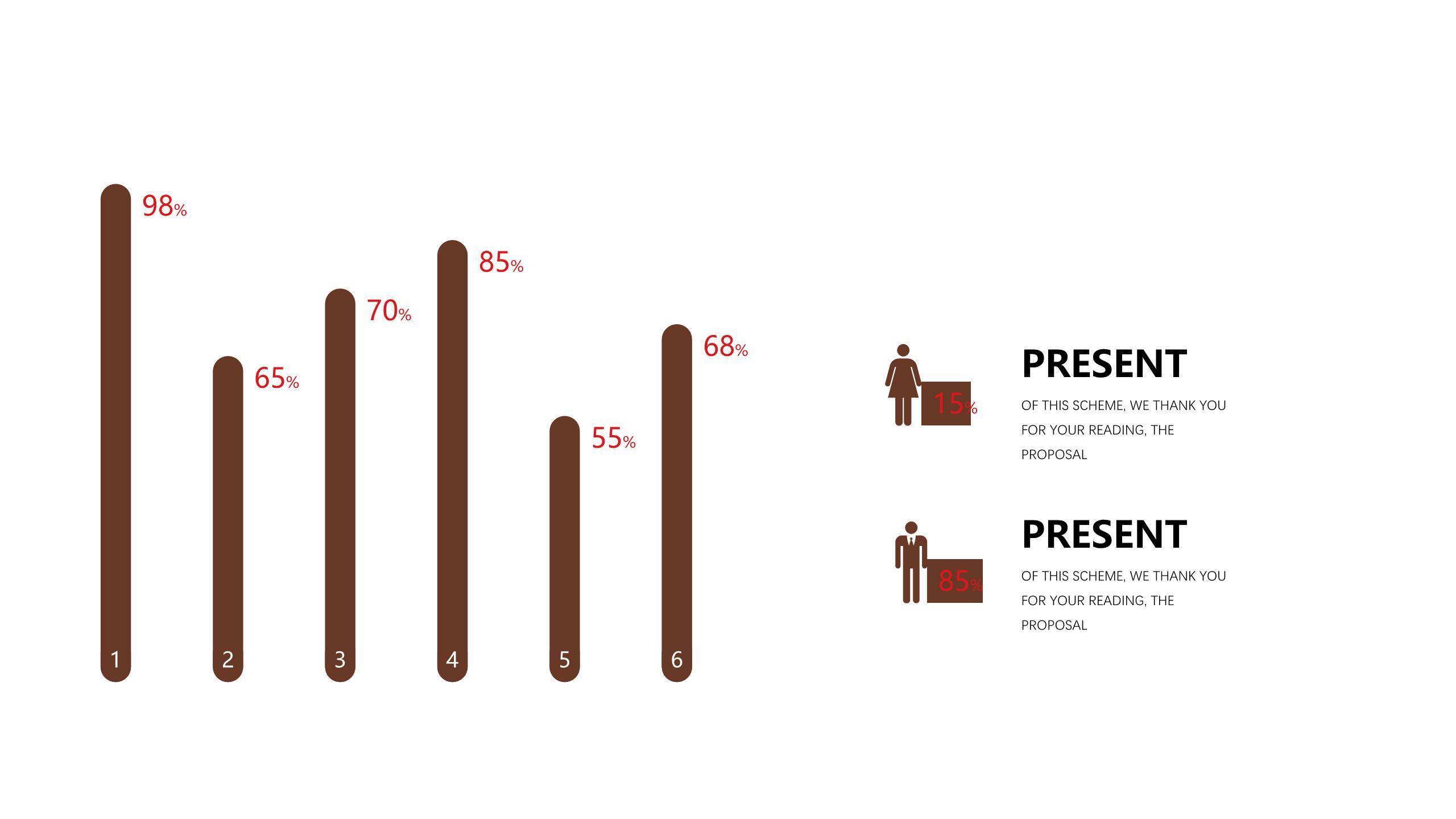 咖啡色表格PPT图表模板7