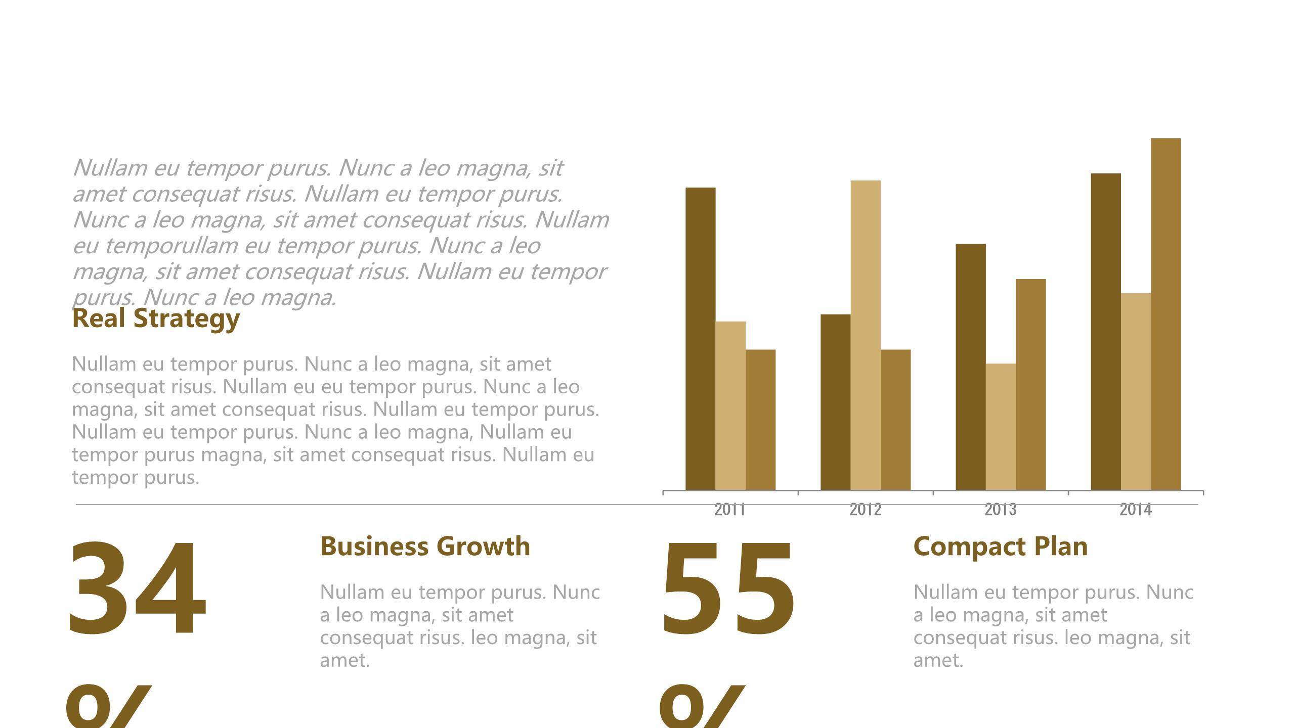 咖啡色总分关系PPT图表模板5
