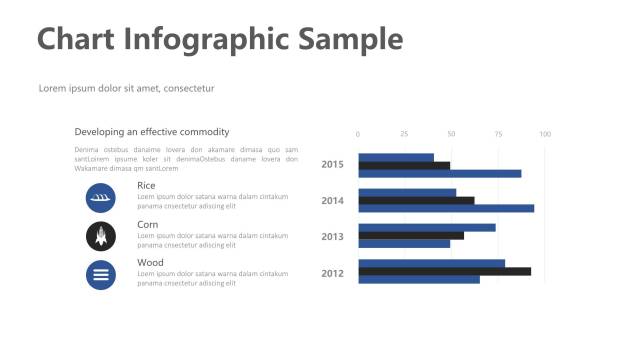 蓝黑递进并列关系PPT图表模板8